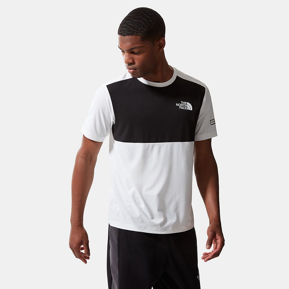 The North Face T-Shirts Mens Australia - The North Face Mountain Athletics Hybrid White / Black Runn